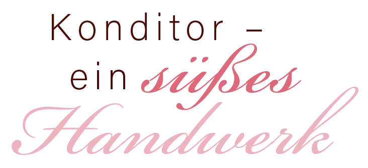Dekorativer Schriftzug: Konditor – ein süßes Handwerk.